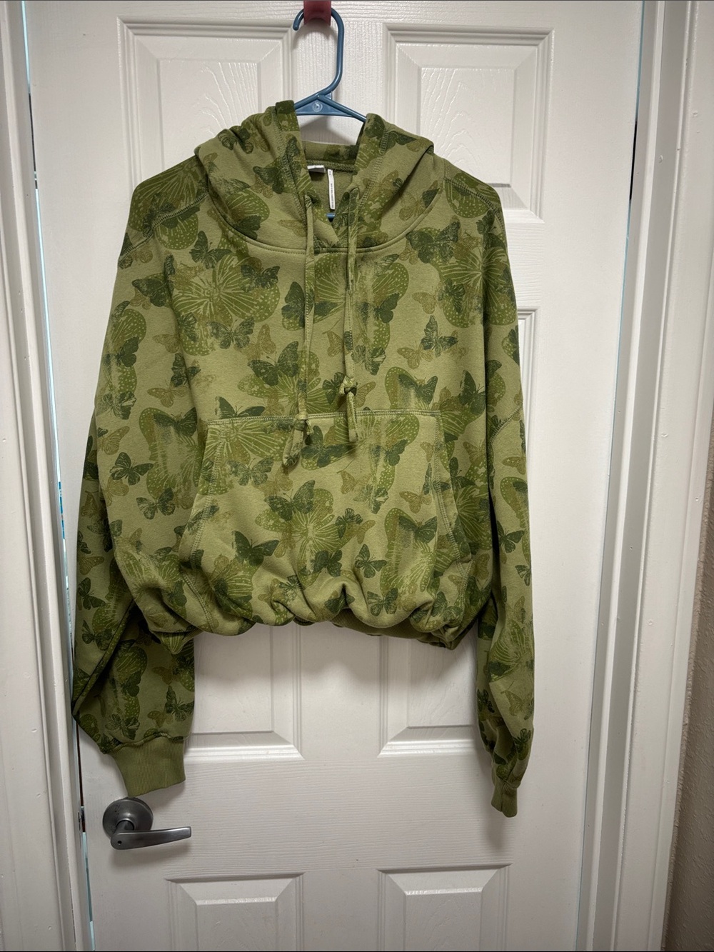 Urban Outfitters Women’s Green Butterfly Print bubble Hoodie Jacket